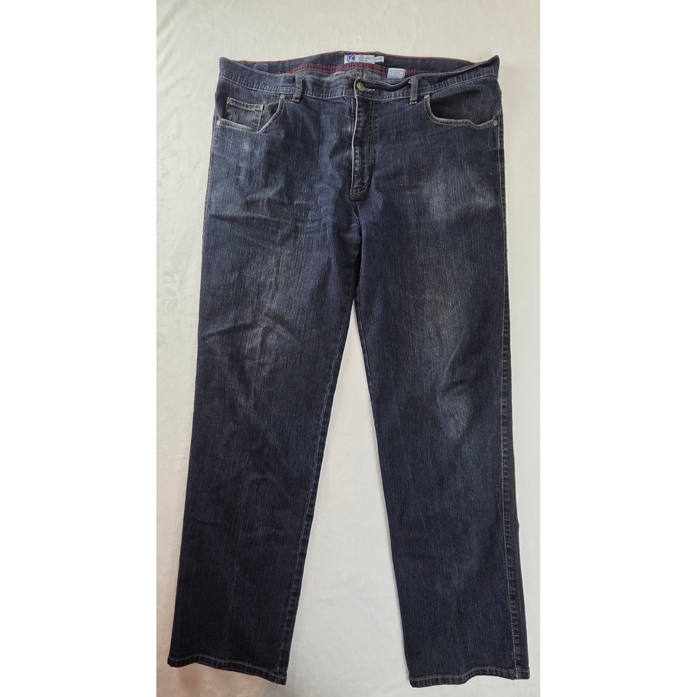 Leo Chevalier Design Mens Jeans 42x35 Dark Wash Straight‎ Leg Denim 1053-65